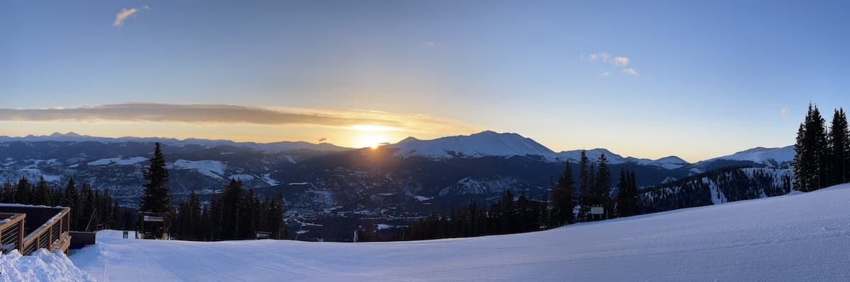 View on town of Breckenridge and the Boldy Mountain from Vista House on Peak 8.